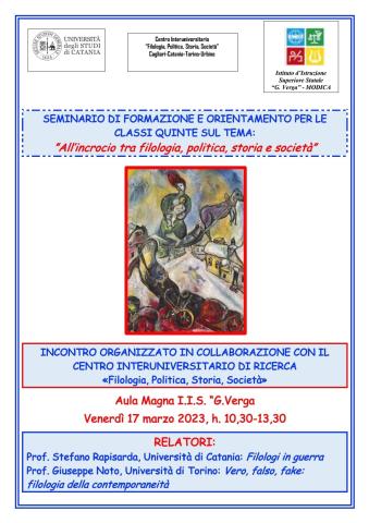 Seminario “Filologia, Politica, Storia, Società”